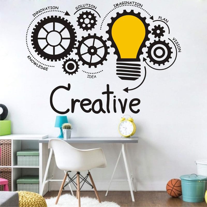 Kgn Designs Creative Innovation Idea Motivational Inspirational PVC Vinyl Wall Sticker (95 cm X 75 cm)