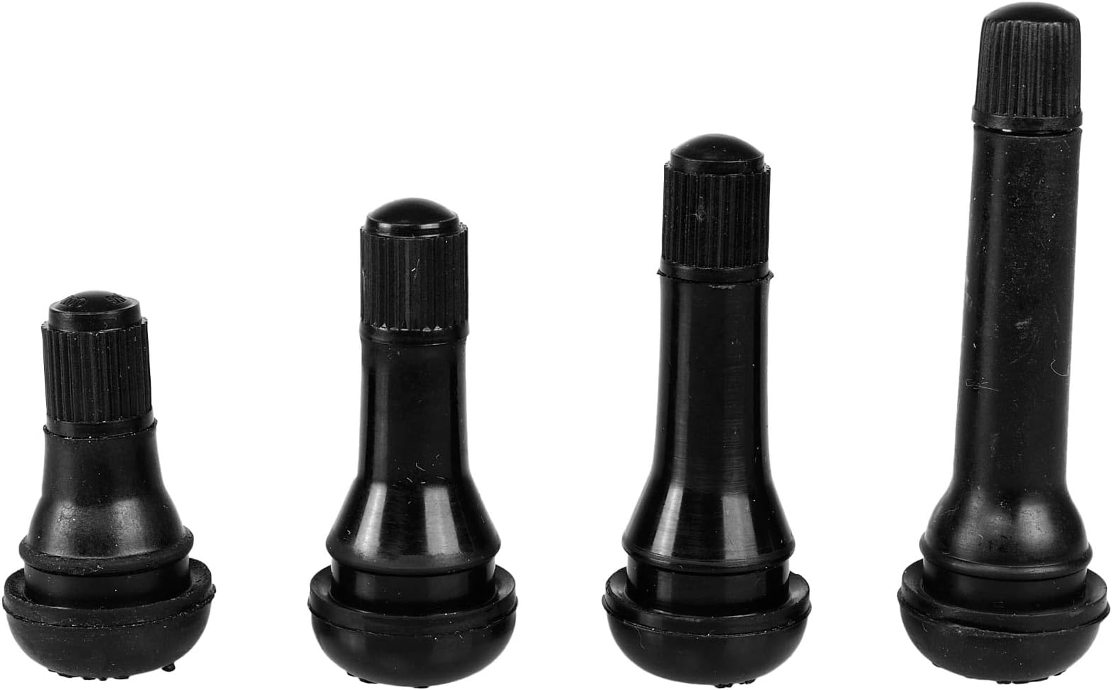 Haskyy 100 x tyre Valve caps Each TR413 & TR414 I snap-in car Rubber valves I tyre Valve Cap Black
