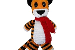 Hobbshie Calvin and Hobbes 12'' Handmade Plush Tiger