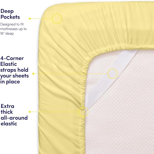 Vista 122 de 1500 Supreme Collection - Juego de sábanas extrasuaves con esquinas tipo bolsillos profundos, ropa de cama hipoalergénica sin arrugas, más de 40