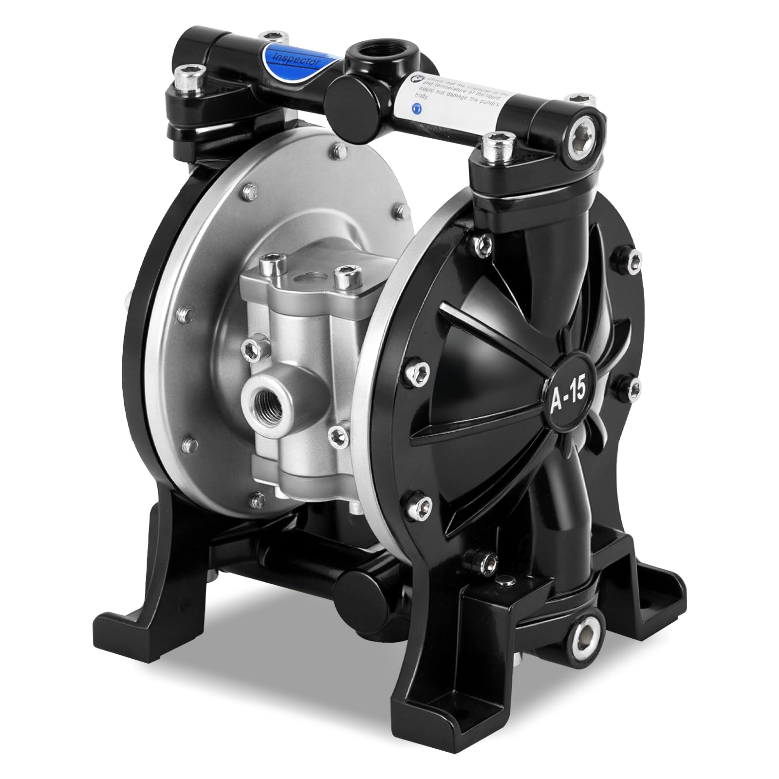 MXBAOHENG Bomba neumática de diafragma de 18 l/min Bomba neumática de doble membrana con entrada de 1/4" y salida de 1/2" para uso en la industria química