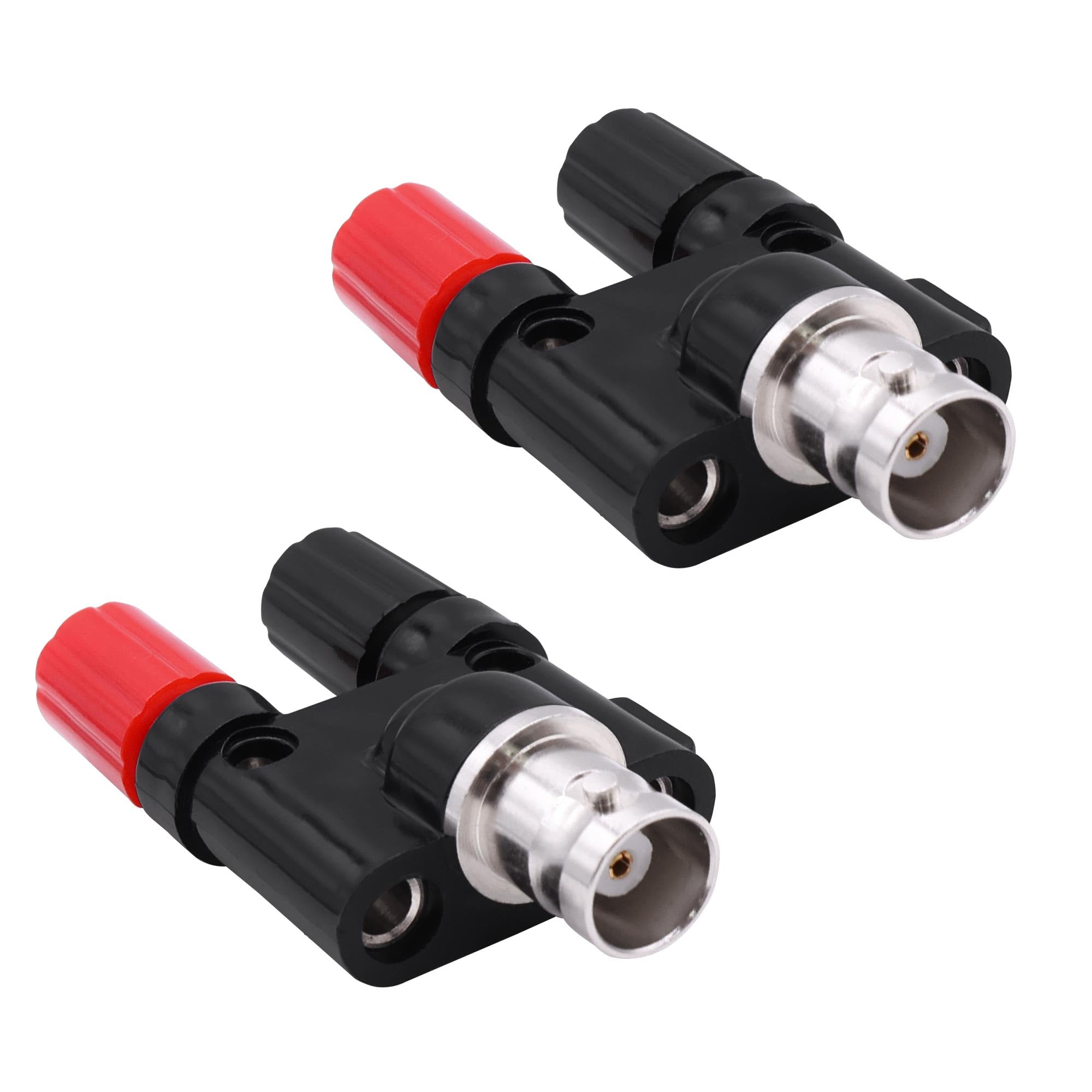 YARCHONN BNC auf Dual 2 x 4mm Bananenstecker Adapter Buchse Jack Socket Stecker Koaxialbindung Post Splitter für HF-Funk-Antennen Oszilloskop -2 Stück (BNC Buchse)