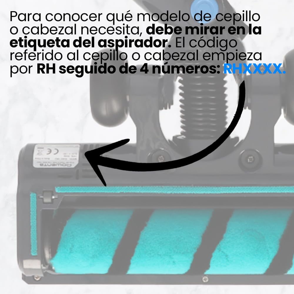 ANAKEL HOME Repuesto Cepillo con Aspirador sin Cable Aspirador SS-9100043692 Compatible con Rowenta X-Pert 3.60, Aspiradora RH6971WO | con Luz LED, 250 x 95 x 55 mm