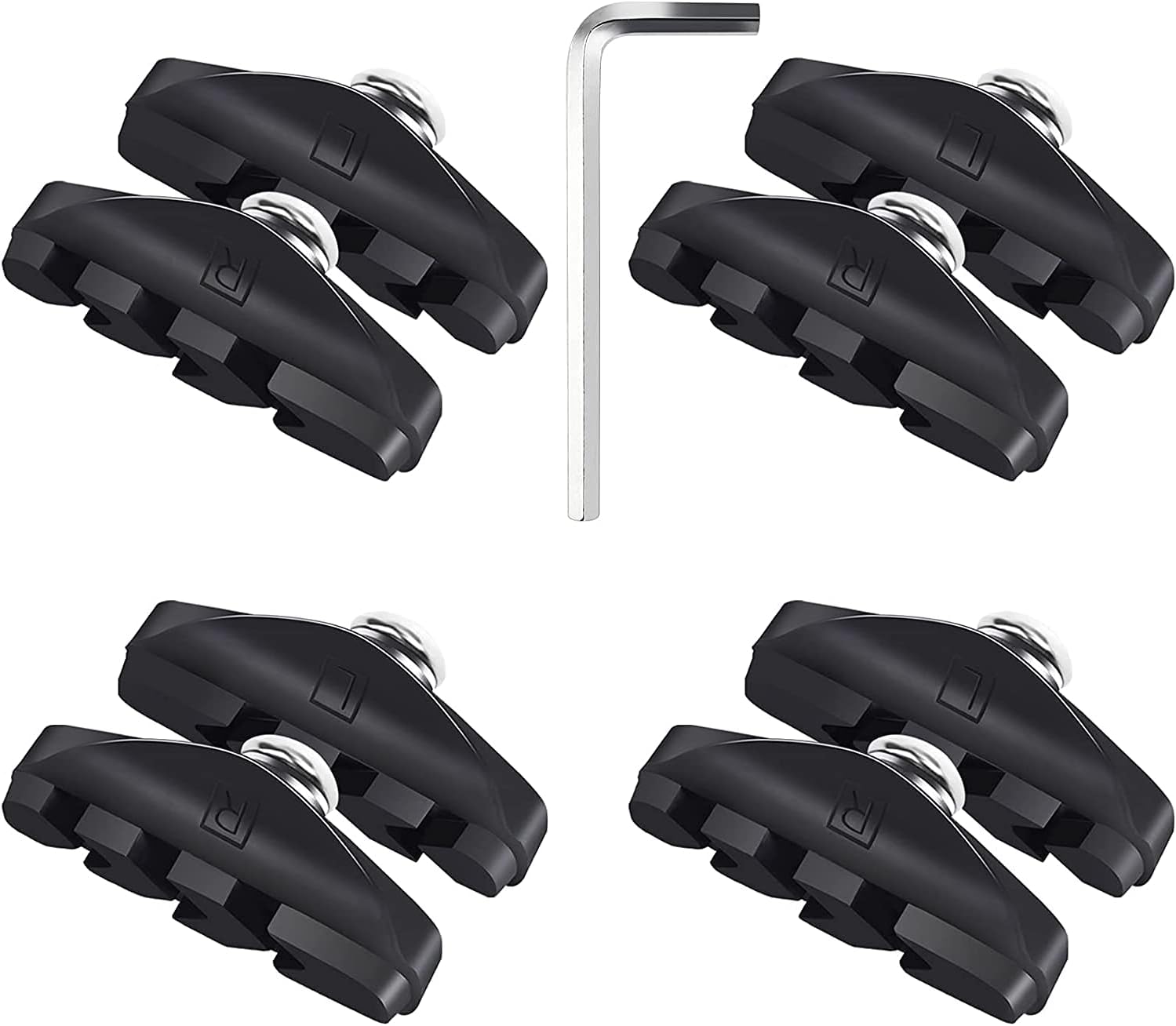 Ytloospt Bike Brake Pads, 4 Pairs Road Brake Pads C Shaped Pads for Mountain Bike Brake Pads