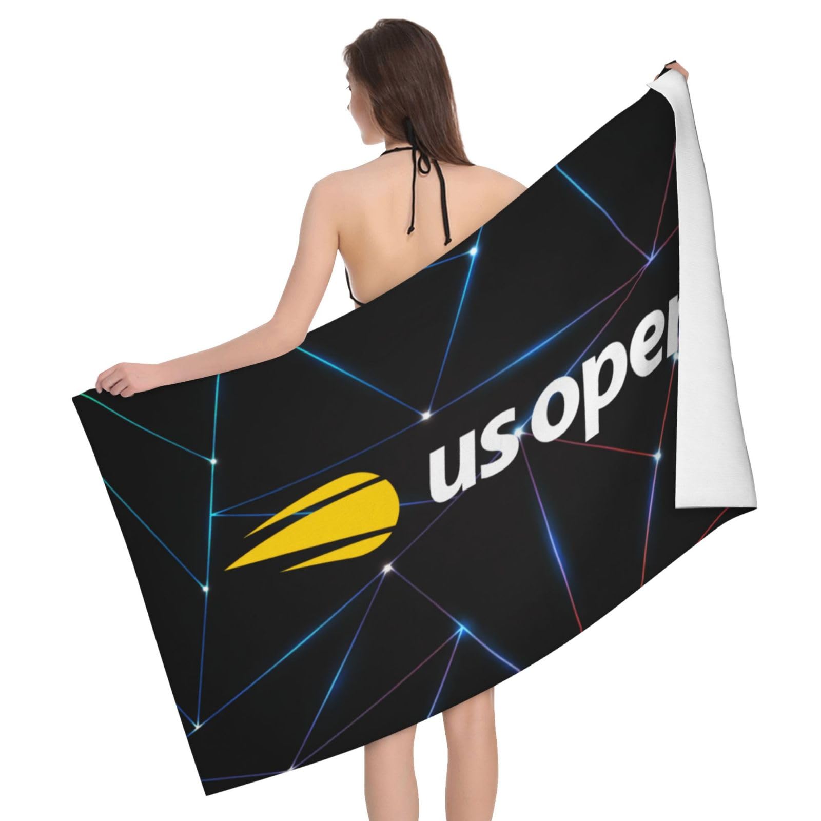 LujzwopUs Open Tennis 2023 Beach Towel, Oversized Pool Towel, Quick Dry Microfiber Beach Towel for Men and Women