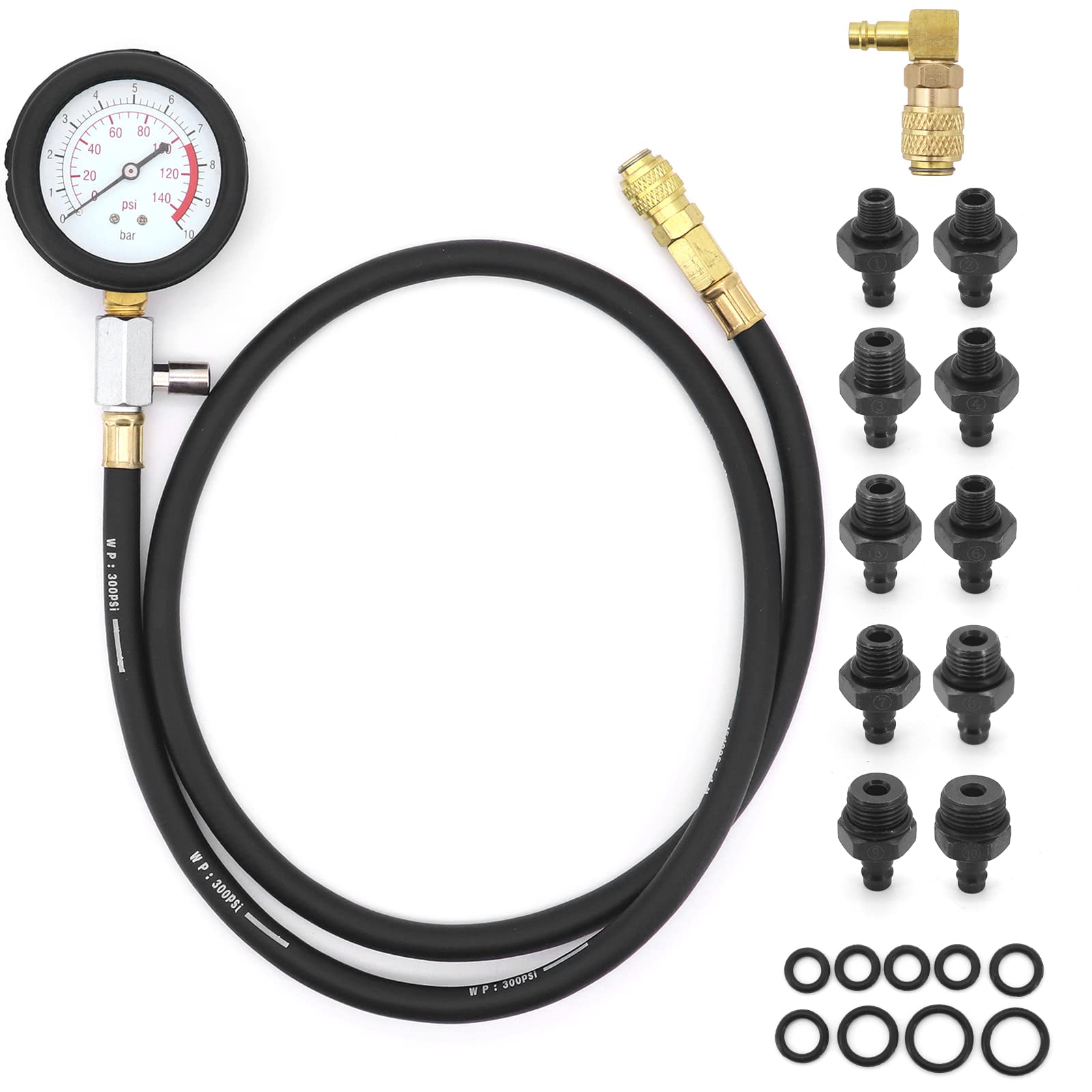 Testeur de Compression pour Moteur à Essence, Testeur de pression d'huile, Kit de Testeur de Pression d'huile 0-10 Bar