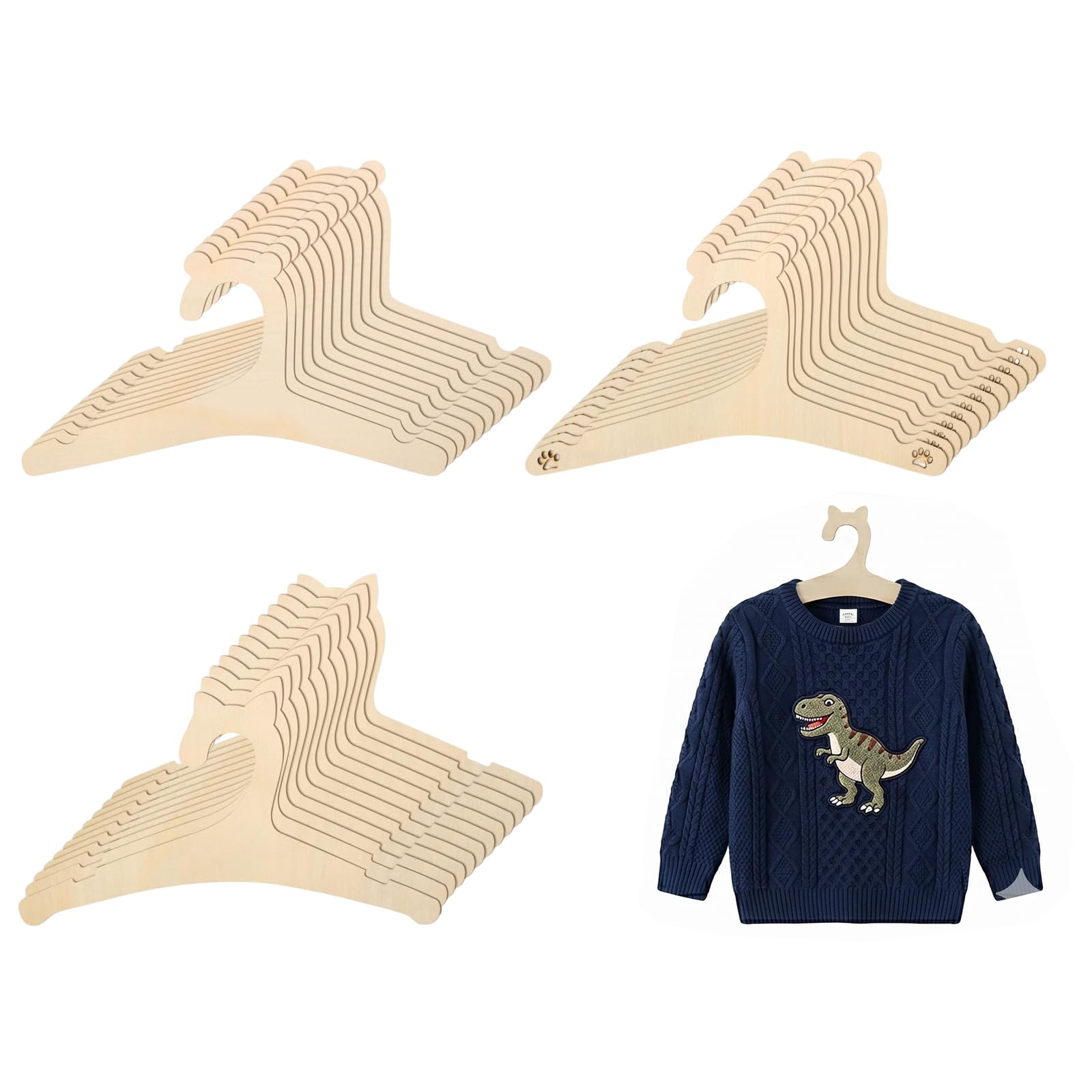 36 Pcs Wooden Baby Hangers, Wooden Coat Hangers, Baby Hangers for Clothes, Baby Coat Hangers Wooden for Toddler Kids Clothes and Pants Slimline Space-Saving Design