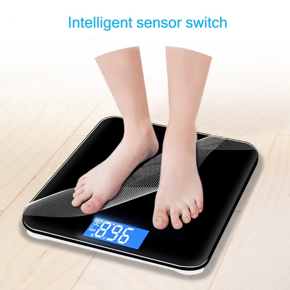 Báscula De Peso USB, Báscula De Baño Digital De Alta Precisión, Tecnología Stepping, 28St / 180Kg / 400Lb, Pantalla Retroiluminada, Diseño Delgado, Medición De La Temperatura Interior,Gold