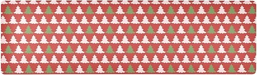 Salvamanteles largos con patrón de árbol de Navidad verde y rojo para ollas y sartenes calientes, manta resistente al calor y camino de mesa al aire