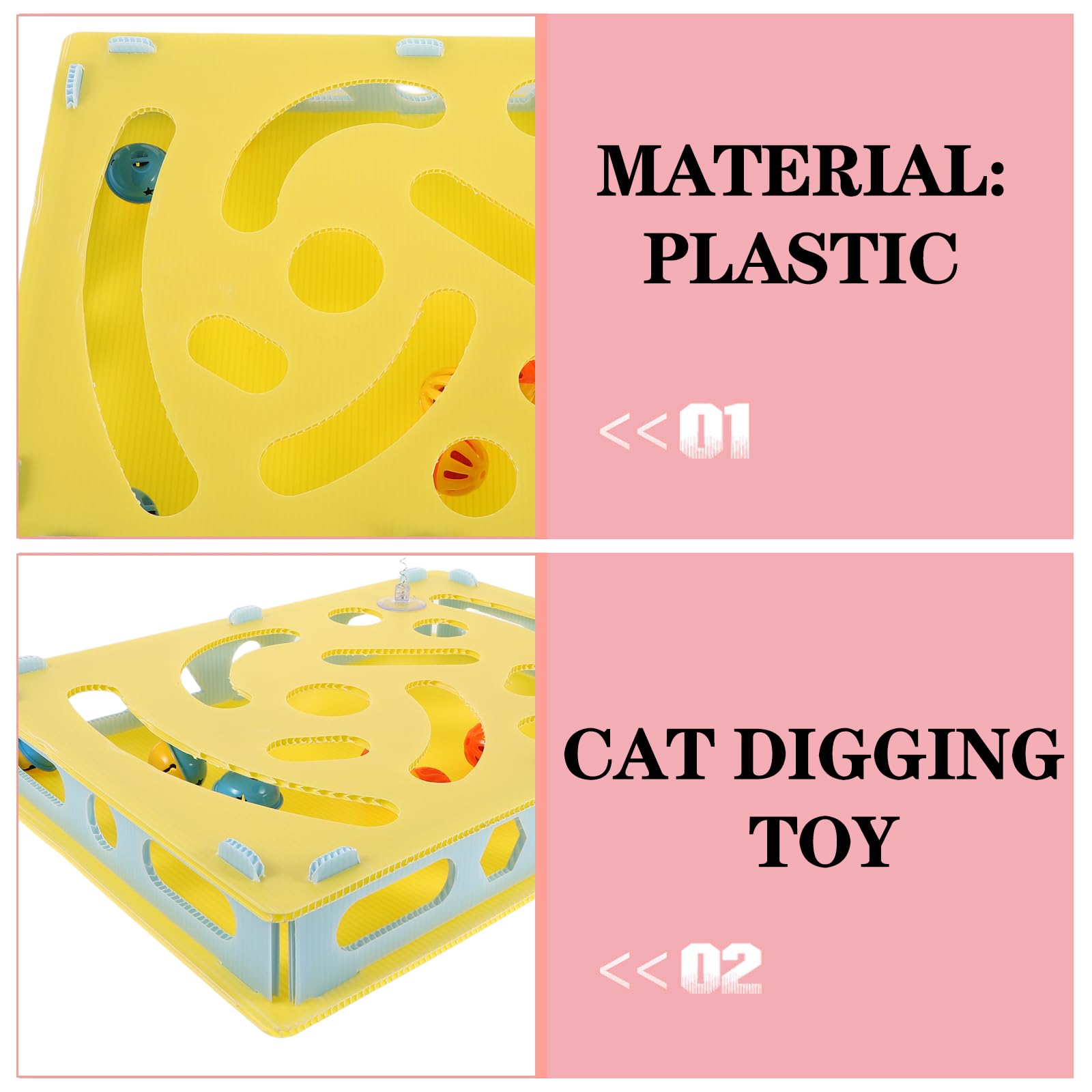 BESTonZON Gioco Interattivo per Gatti Labirinto Distributore di Cibo e Dolcetti Puzzle Giocattoli di Arricchimento per Alimentazione Lenta Supporto per attività Fisiche e Stimolazione Mental