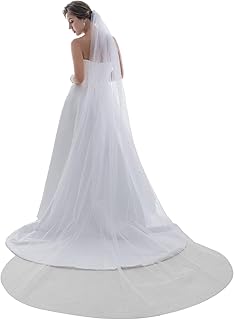 1T 1 Tier Star Light Rhinestone Crystal Veil Cathedral Length 108"