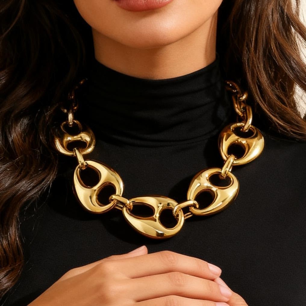 CLOACE Chunky Choker Necklace Gold Cuban Link Necklaces Chain Fashion Jewelry for Women - Image 5