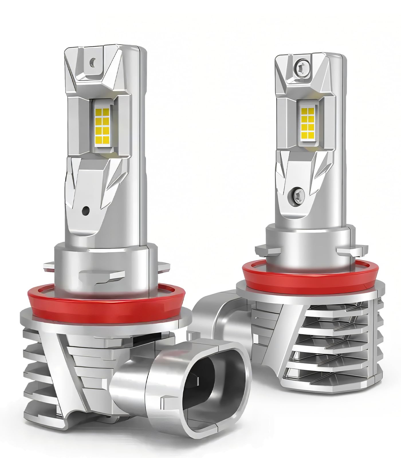 LTONXEN Ampoule H11 H8 H9 LED, 12V 60W 6500K Ultra Blanc Phare Voiture, Puissante Feux de Brouillard de DRL Kit de Conversion. (2 Lamp)