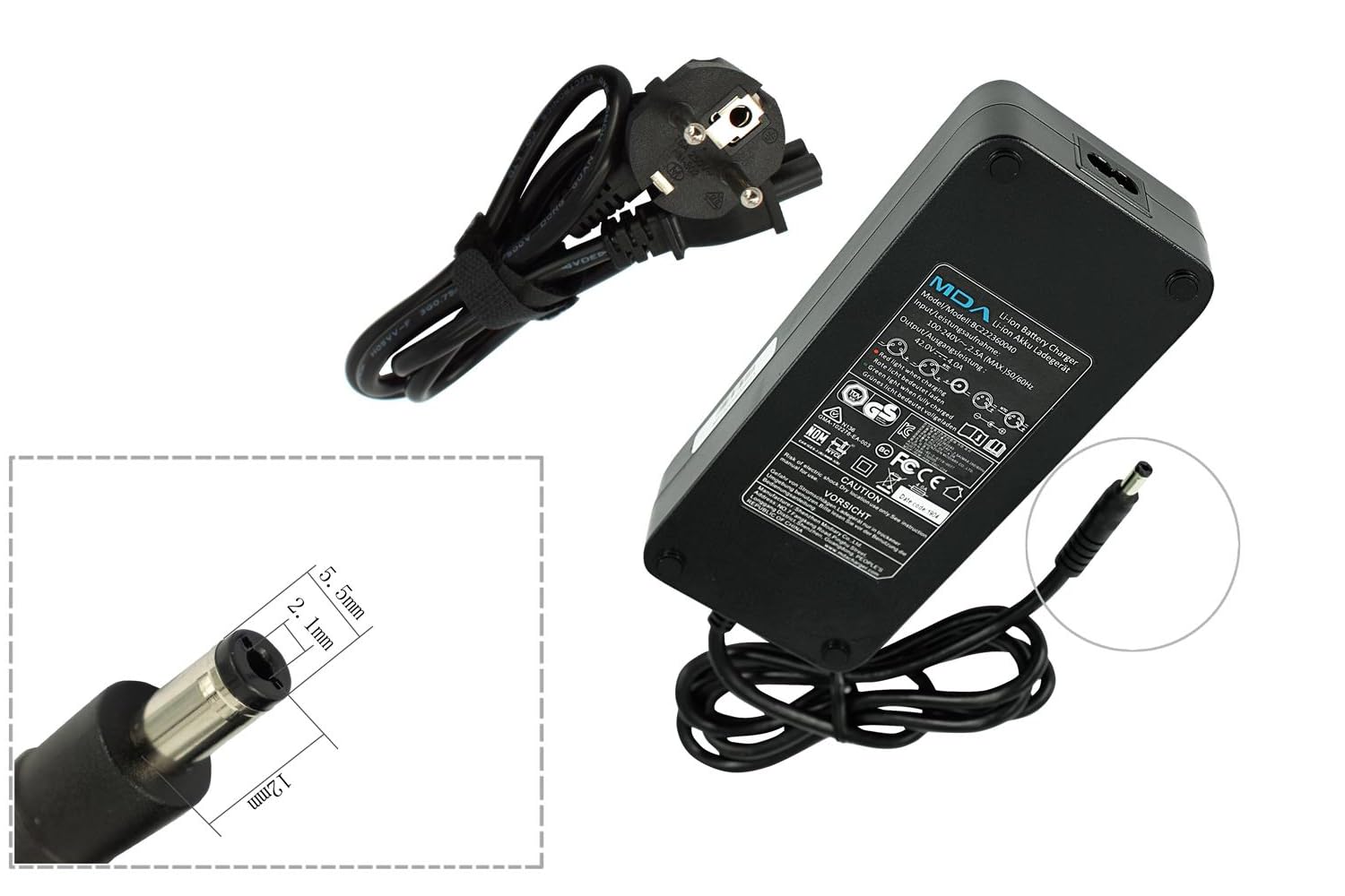PowerSmart Chargeur 4 A 42 V pour batterie 36 V de Hailong Carrefour VTT  Cycoo 27,5