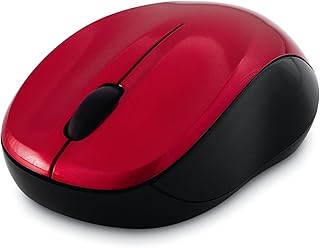 Verbatim Wireless Silent Mouse 2.4GHz with Nano Receiver - Ergonomic, Blue LED, Noiseless and Silent Click for Mac and Windows - Red