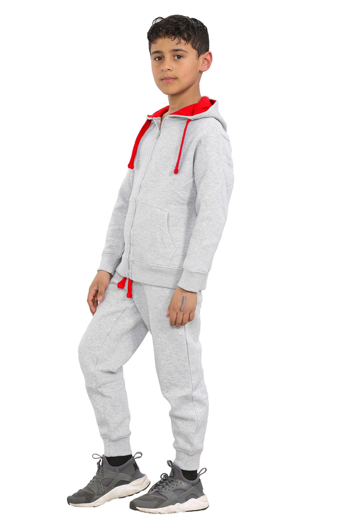Nowy chłopięcy dzieci kontrastowy dres z kapturem dres treningowy u góry dołu dres do joggingu dres