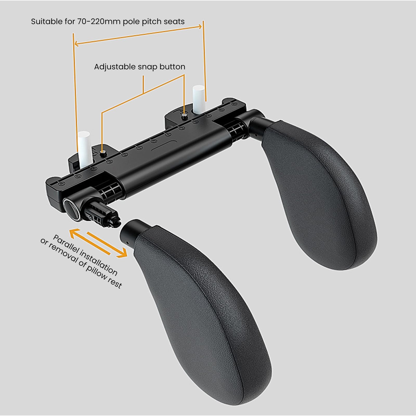 Repose Tete Voiture, Appuie Tete Voiture Rétractable et Détachable Réglable à 360° Oreiller Voiture Appui Tête Réglable 140-280mm Oreiller Voiture pour Enfants Adultes Voyage Appui-Tête