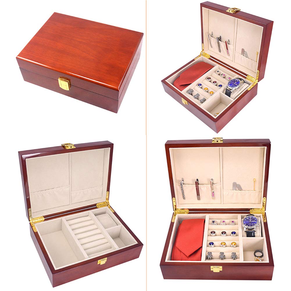 Boîte de Rangement pour Boutons de Manchette en Bois, collectionneurs, Voyageurs, boîte de Rangement pour Boutons de Manchette, Cravate, étui à Bijoux