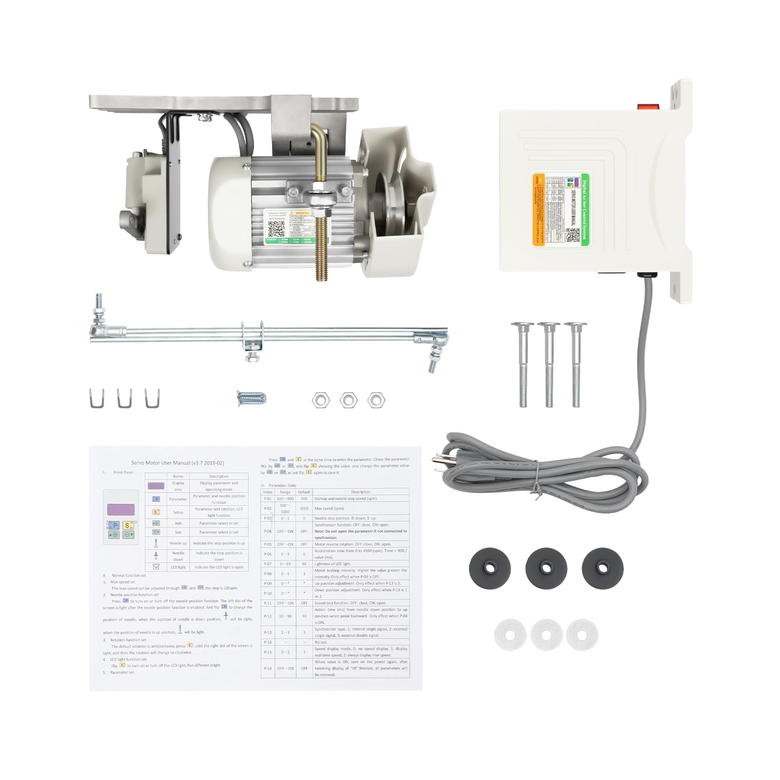 TITIDU Industrial Sewing Machine Split Brushless Servo Motor Energy Saving Mute Motor,500-4500rpm Adjustable 110V 600W Low Noise Sewing Machine Brushless Split Motor