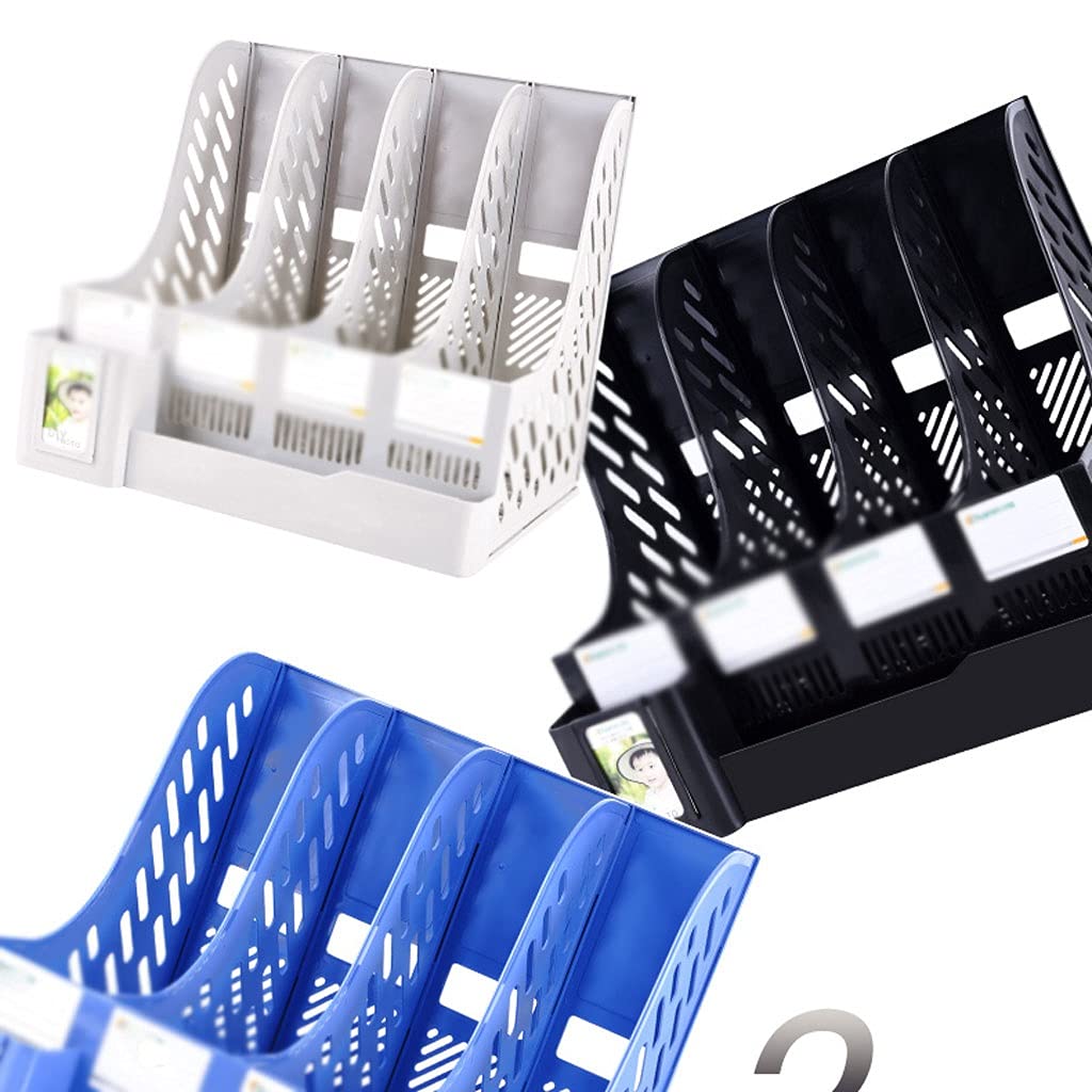 Organizador de Archivos File Book Rack Desktop Organizer Vertical File Holder Desktop File Sorter Office Supplies Desk Accessories con Titular de Lápiz Stationär filsorteringsställ