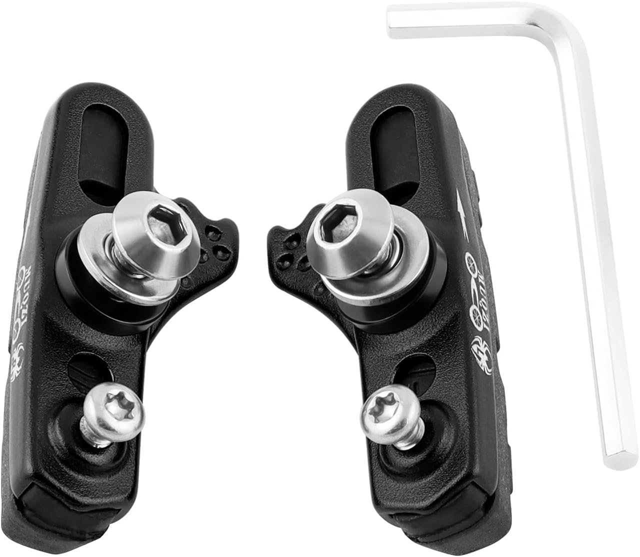 Bike Carbon Fiber Rim Brake Pads, 1 Pair Bicycle C-Brake Blocks Shoes Matte Aluminum Alloy Brake Boots for Front and Rear Wheel