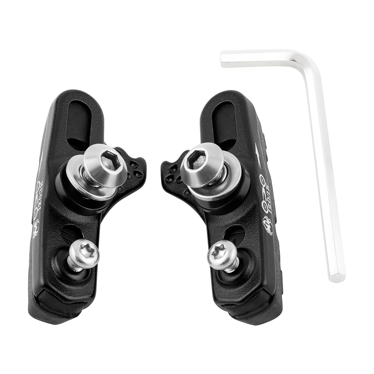 Bike Carbon Fiber Rim Brake Pads, 1 Pair Bicycle C-Brake Blocks Shoes Matte Aluminum Alloy Brake Boots for Front and Rear Wheel