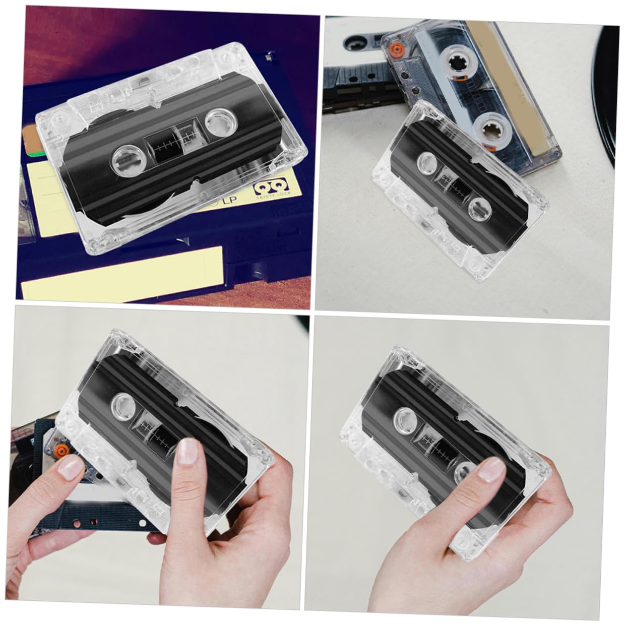 jojofuny Support De Cassette Plastique Transparent Lot De 6 Boîtes De Rangement pour Cassettes Audio Compactes Protection Et Organisation pour Bureau Et Maison