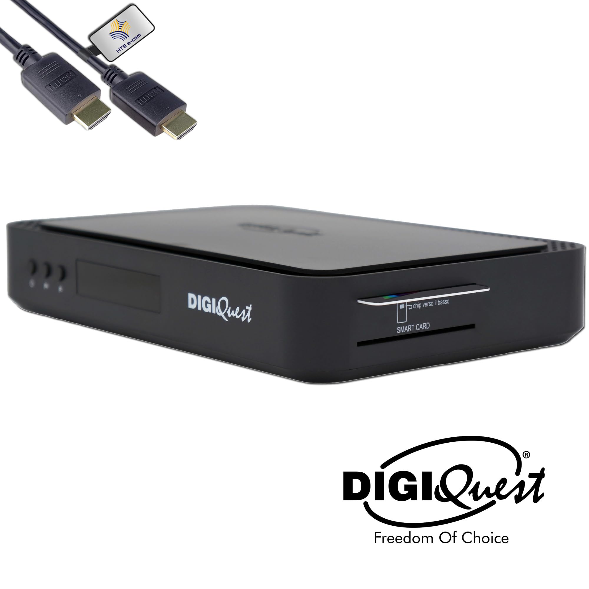 DigiQuest Q99 4K UHD TiVuSat Receiver DVB-S2/T2 Combo HEVC H.265 HDR PVR Ready LAN USB HDMI-Kabel