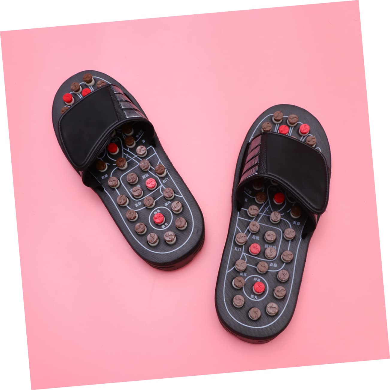 Massagepantoffeln für Füße 1 Paar aus EVA, Schwarz, Größe 44-45