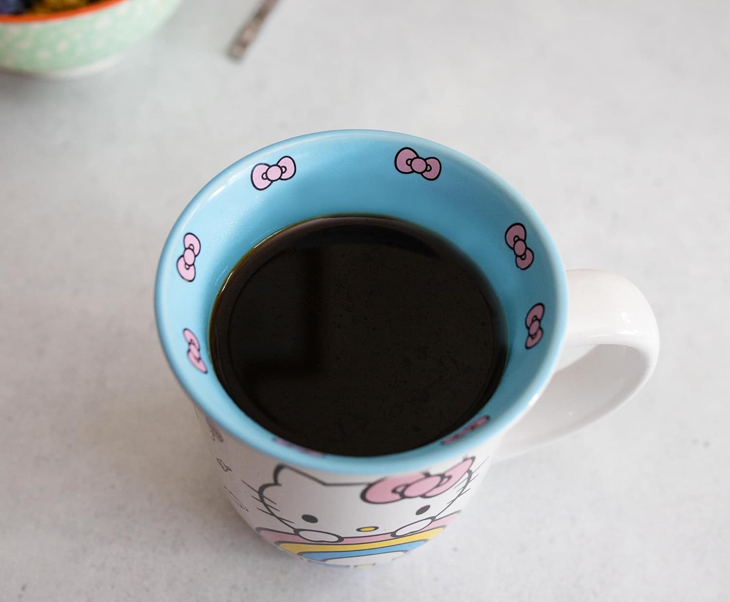Silver Buffalo Sanrio Hello Kitty Wide Rim Ceramic Coffee Mug, 16 Ounce
