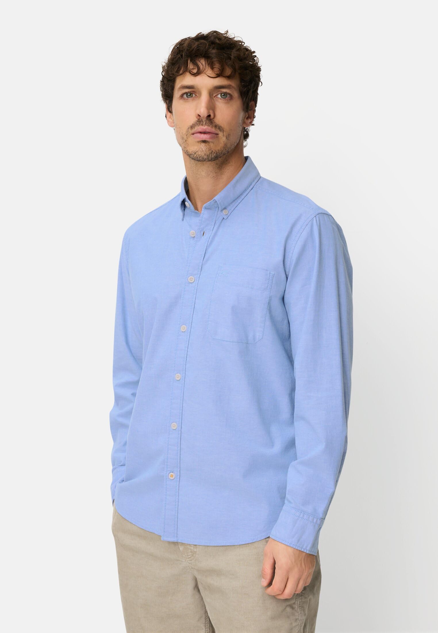 camel active Herren Oxford Hemd mit Button-Down-Kragen