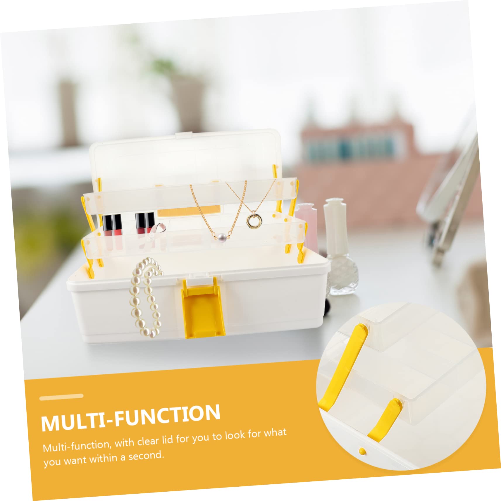 Haaraccessoires Aufbewahrungsbox für Damen und Mädchen, Gelb, Kunststoff