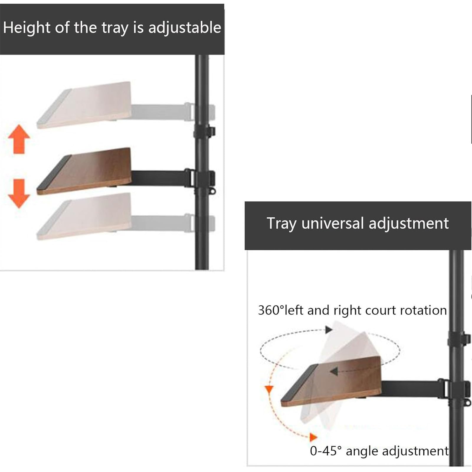 Soporte para TV con Ruedas - Soporte de Suelo para TV LCD, para televisores de 24 a 42 Pulgadas, Soporte para TV con Ruedas con Bandeja de Ajuste Universal, soporta,