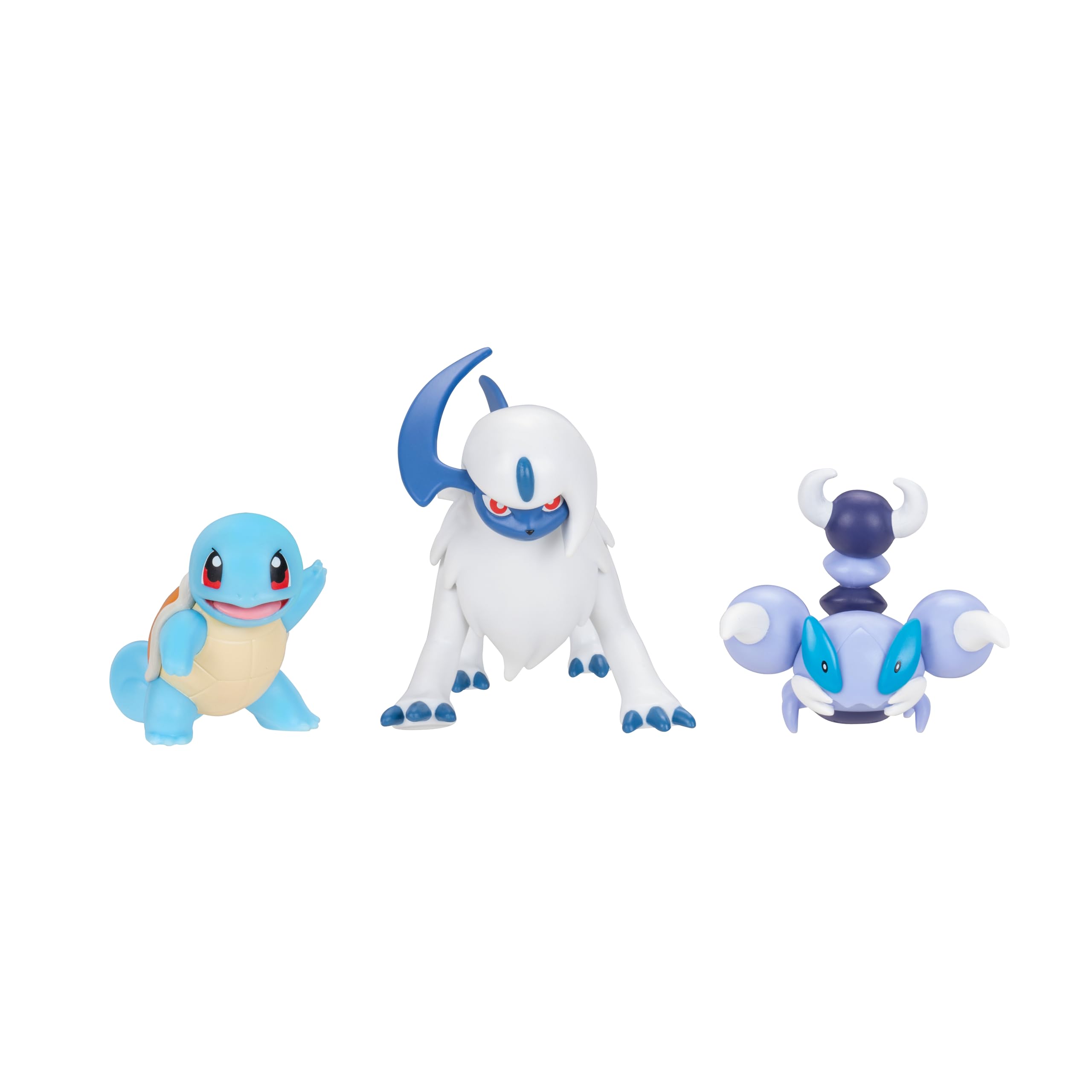 Pokémon PKW4096 - Battle Figure Set - Schiggy, Skorupi, Absol, offizielles Figuren Set
