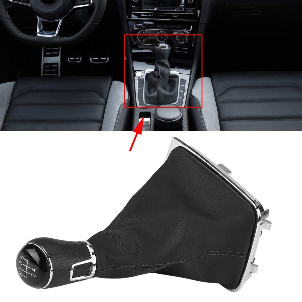 Yafa - Pomello cambio per auto a 5 marce + copertura per leva cambio per Golf 7 MK7 2013 – 2017