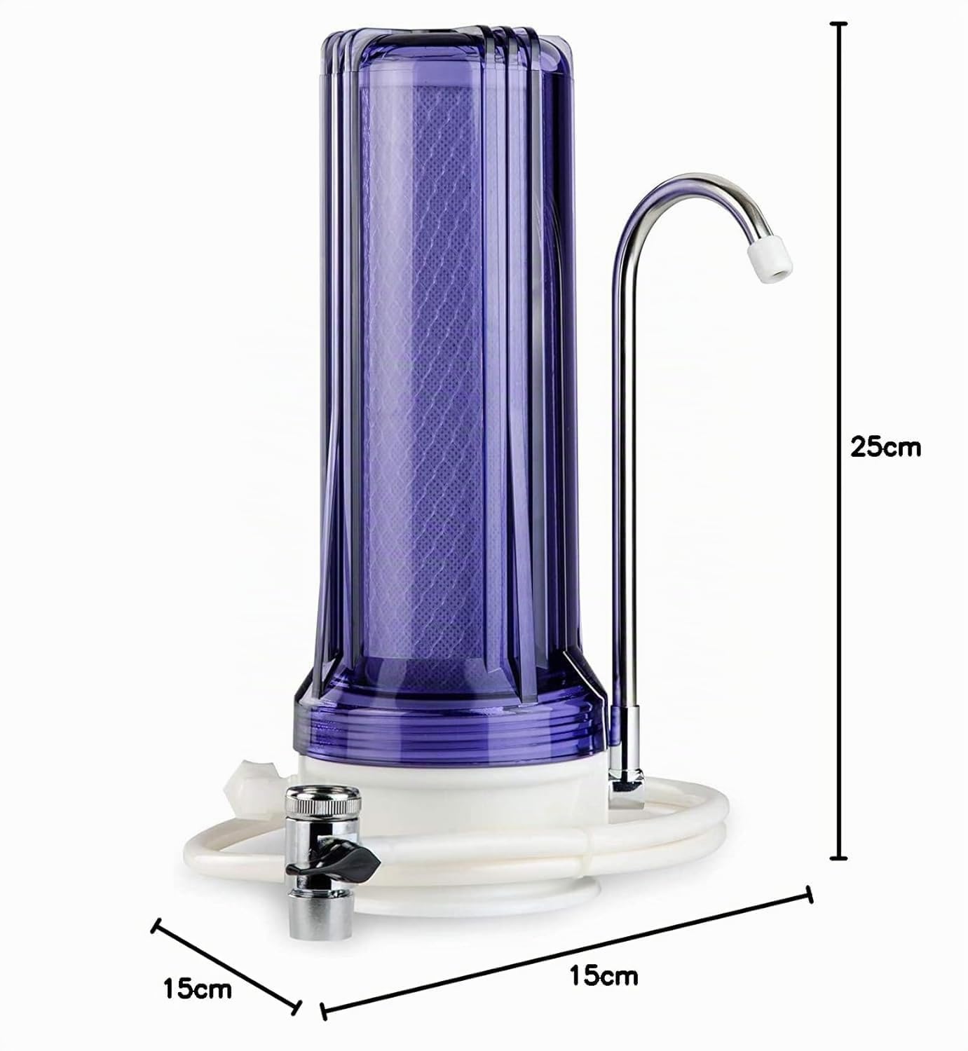 iSpring CKC1C Sistema de Filtración de Agua Potable para Encimera con Filtro de Carbón, 2.5" x 10", Transparente