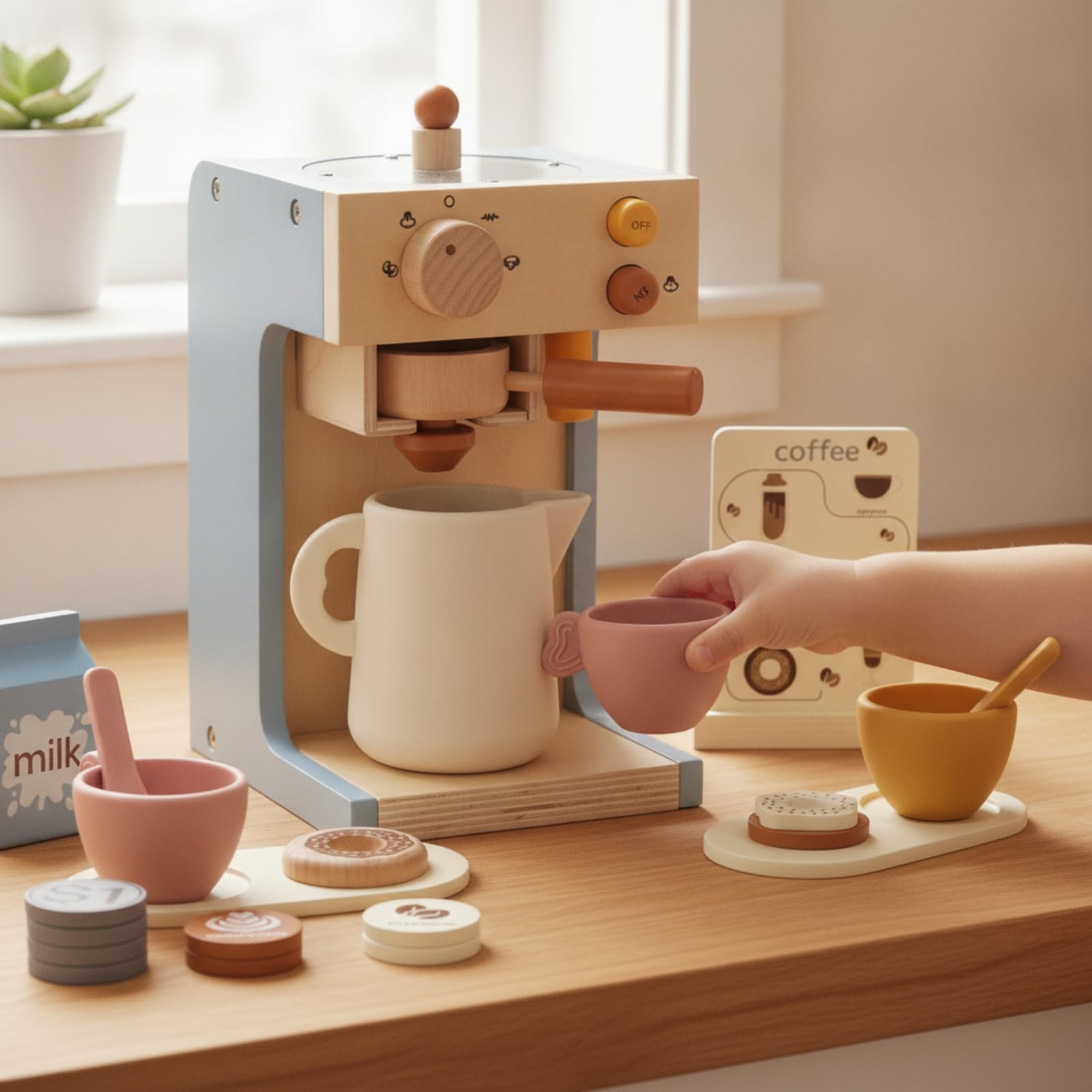 Cafetera Juguete Realista Máquina Café Juguete Compacto Juego Cafetería