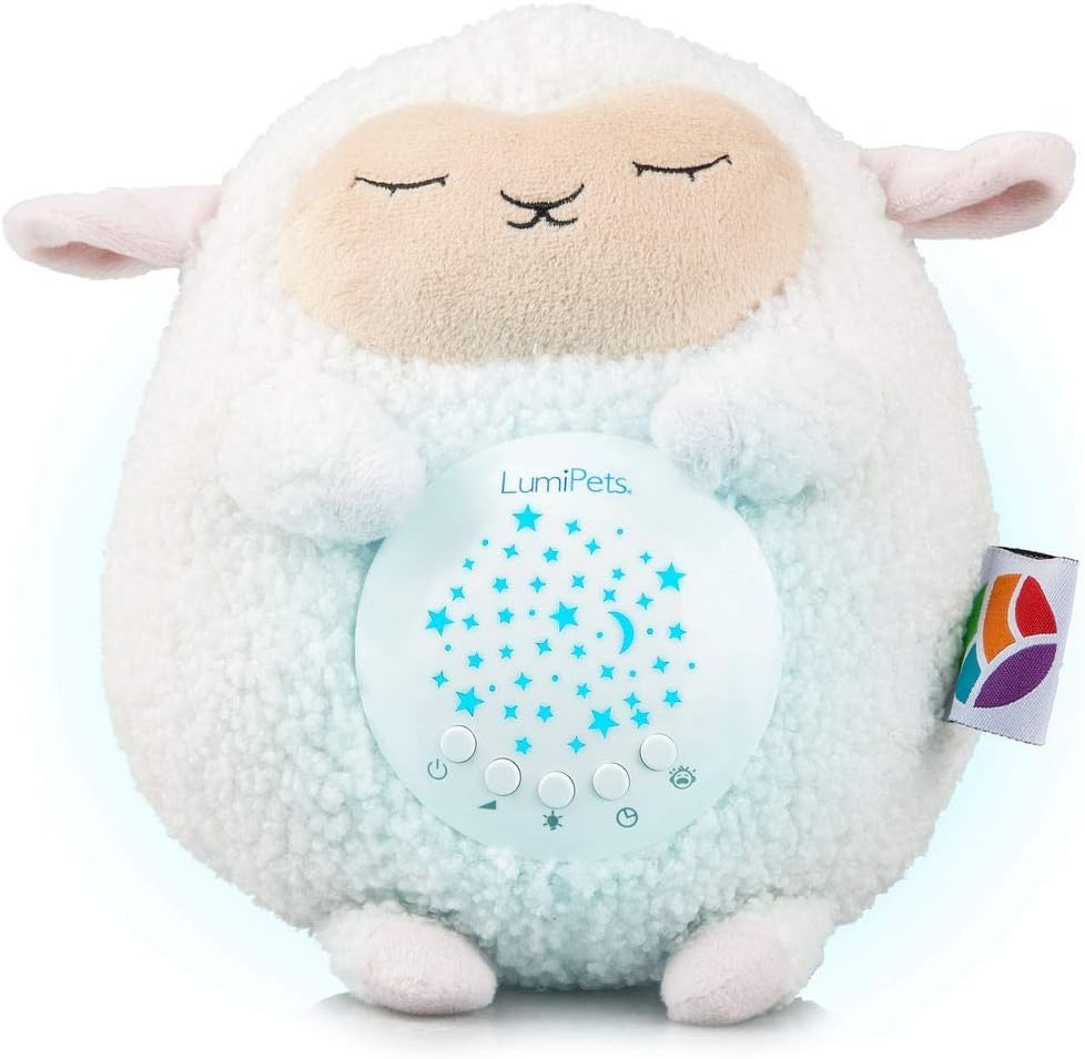 Sound Soother Machine: 10 Relaxing Sounds, Whtie Noise, Night Light, Timer, and Portable Design for Peaceful Sleep, Baby Calming, and Stress Relief, Lullaby Lamb