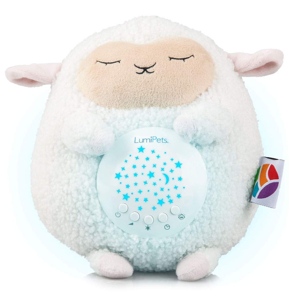 Lumipets Sound Soother Machine: 10 Relaxing Sounds, Whtie Noise, Night Light, Timer, and Portable Design for Peaceful Sleep, Baby Calming, and Stress Relief, Lullaby Lamb