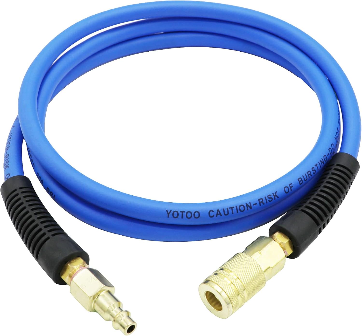 YOTOO Hybrid LeadIn Air Hose 1/4" x 6', 300 PSI Heavy Duty Air Compressor Hose, Lightweight