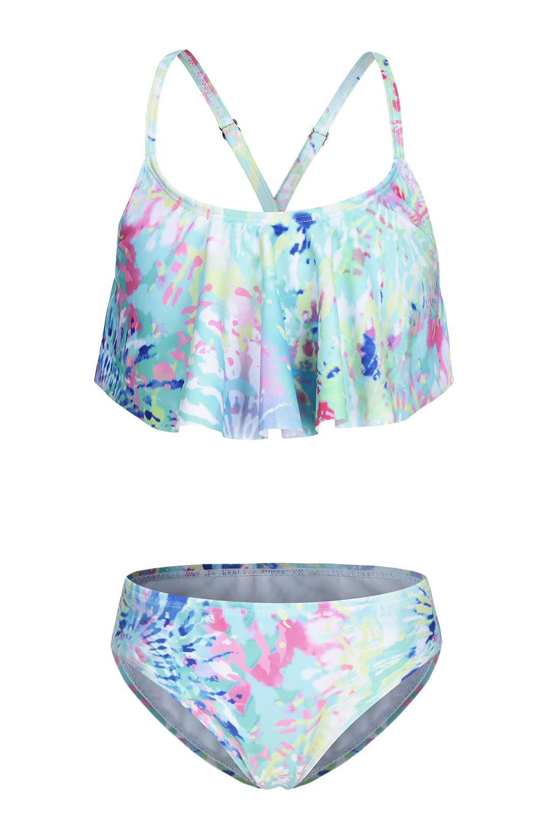 Girls Two Piece Swimsuits Bikini Bathing Suit for Kids Hawaiian Swimwear Set 3-16 Years
