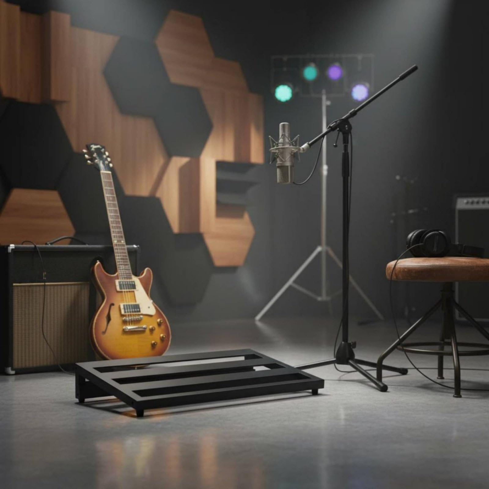 Aluminium Pedalboard Gitarre Effektplattform mit Starker Aluminiumlegierung Und Leichter Tragetasche für Musiker Proberaum Bühne Musikschule