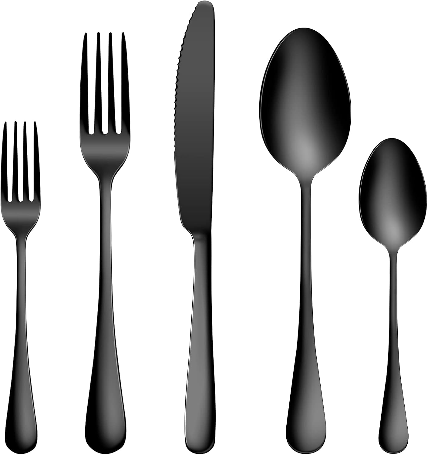 Black Silverware Flatware Set Stainless Steel Flatware