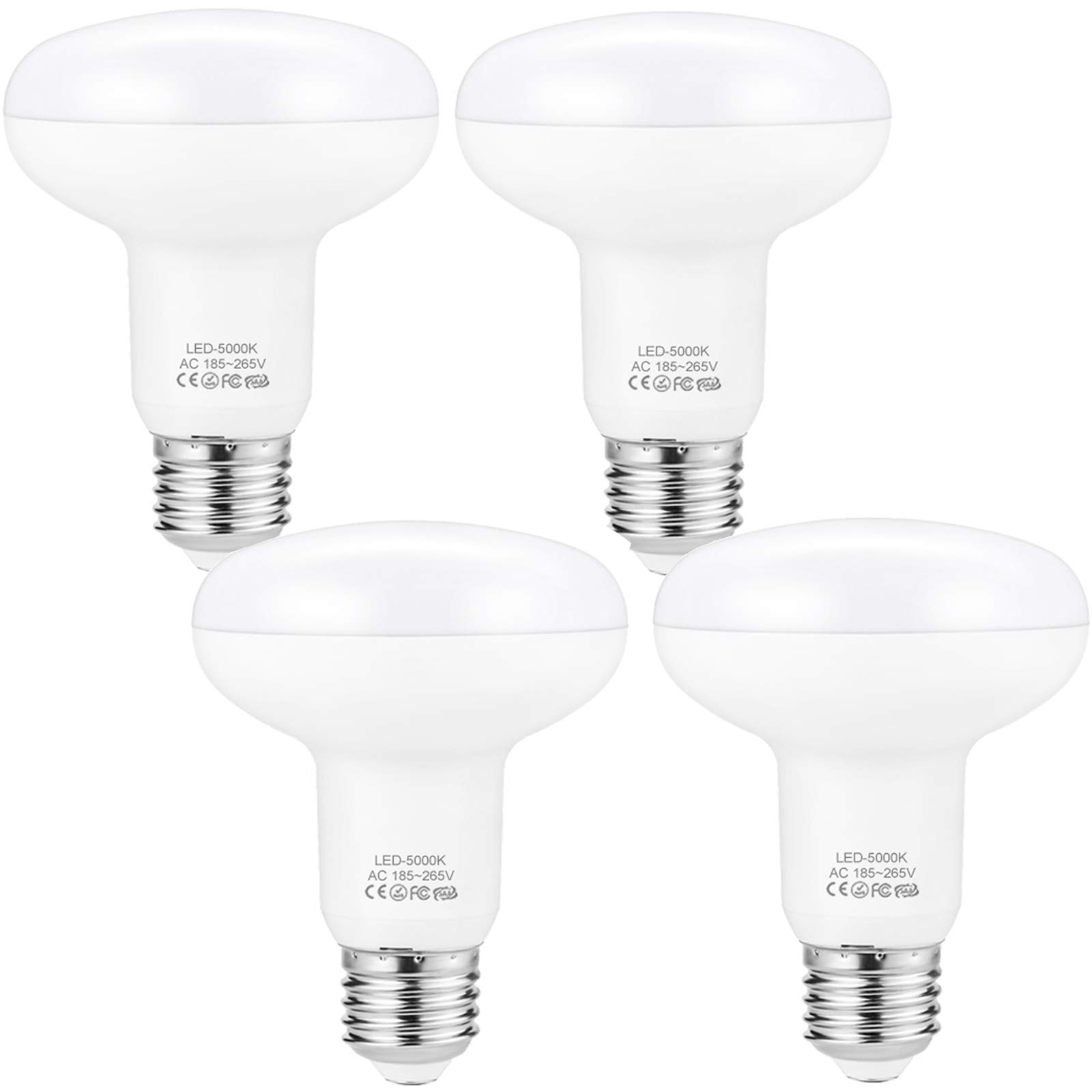E27 Screw Bulb, LED Edison Screw Light Bulb 9W Spotlight Reflector R80 ES Lightbulb 60W Equivalent, Daylight White 5000K 900 Lumen Classic Lightbulbs Pack of 4