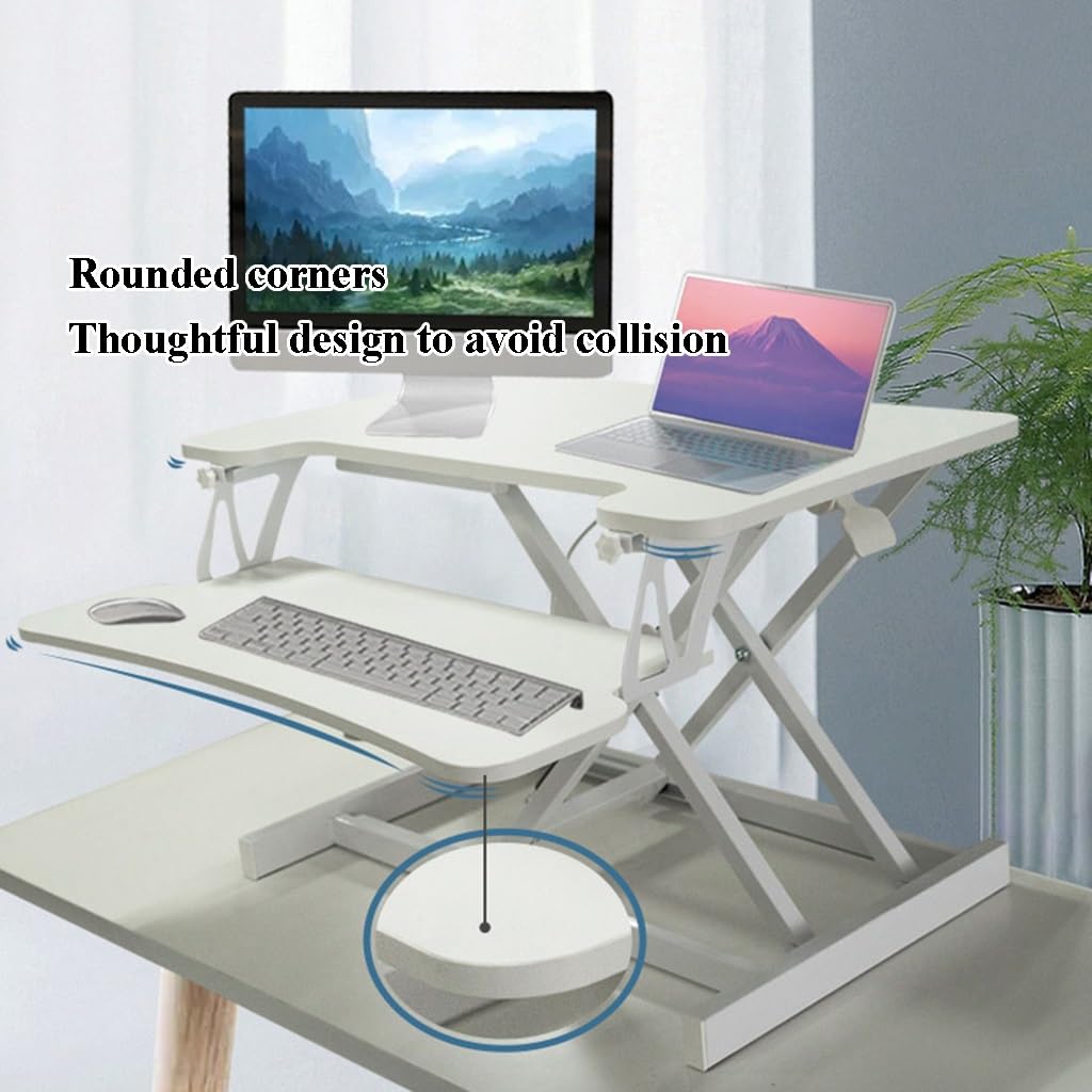 G-PACK PRO Convertitore Da Scrivania In Piedi - Regolabile In Altezza Fino A 52,1 Cm - Piano Largo 106,7 Cm Per Doppio Monitor - 22 Posizioni Ergonomiche