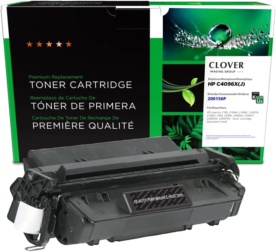 Clover Remanufactured Toner Cartridge Replacement for HP C4096A | Black | Extended Yield