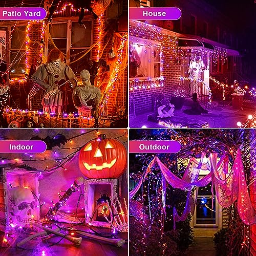 Chuya Halloween Lights Outdoor Indoor,Orange Purple Lights 300 LED 105FT - image 7