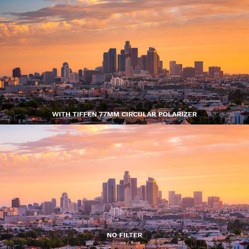 Image of Tiffen 86CCP 86Cmm Circular Polarizer Filter | Increases Color Saturation & Contrast, Rotating Slim Circular design, Color Enhancement, Reduces Bluish cast of Daylight.