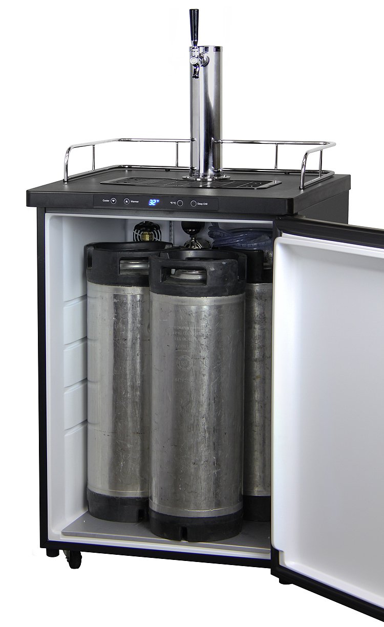 Kegco K309x-1p Digital Keg Cooler - Premium Single Faucet D System Kit - Black Stainless Door on Fridge.com - View 5