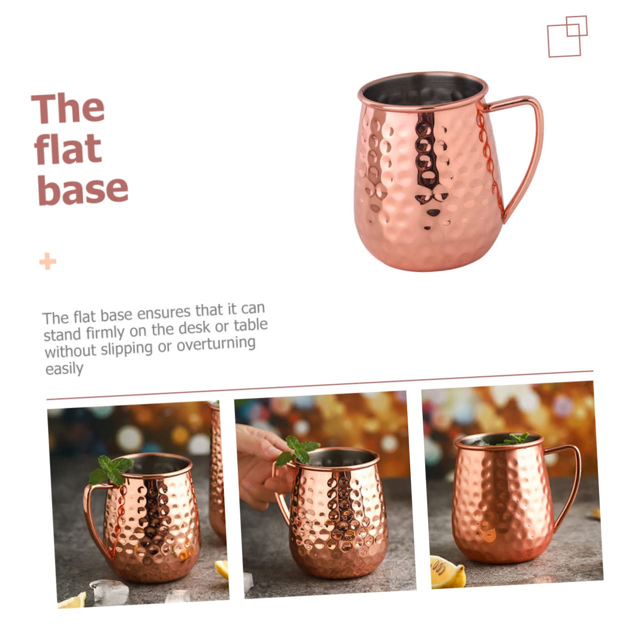 Uonlytech Taza de Acero Inoxidable Martillada para Cócteles Taza para Bar Resistente Capacidad Diseño Práctico y Ligera para Uso Familiar y Profesional